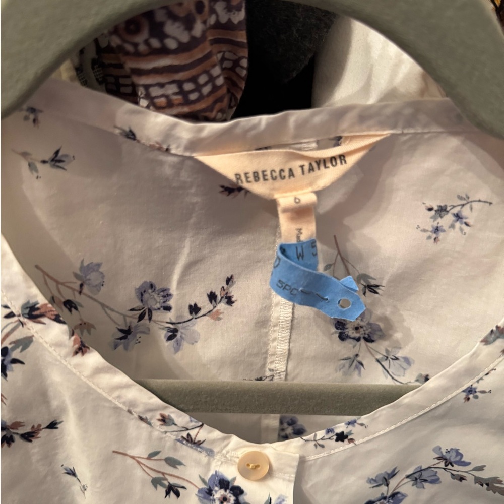 Rebecca Taylor Floral White Top